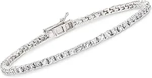 Ross-Simons 4.70 Ct. T.W. White Topaz Tennis Bracelet In Sterling Silver