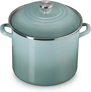 Le Creuset Enamel On Steel Traditional Stockpot, 12 Qt., Sea Salt With Stainless Steel Knob
