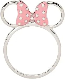 Pura Vida Silver Disney Minnie Mouse Cutout Ring - Brass Base Band, Rhodium Plating