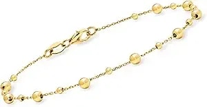 Ross-Simons Italian 18kt Yellow Gold Bead Station Bracelet