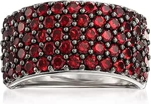 Ross-Simons 2.26 Ct. T.W. Garnet Multi-Row Ring In Sterling Silver