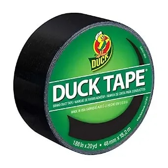 Duck Brand 1265013 Color Duct Tape, Single Roll, Black