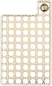 Lilly Pulitzer Phone Pocket, Card Holder For Phone Case With Button Snap For Credit Cards And Id, Gold Metallic Caning