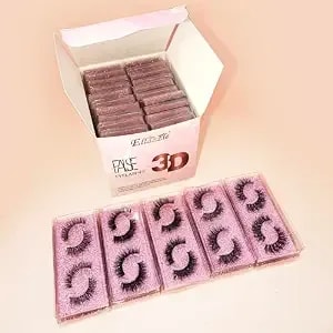 Lashes Natural Look Volume Eyelashes 5 Styles Thick Fluffy Faux Mink Lashes Pack 2-Pair Set Total 40 Pairs