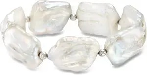 Ross-Simons 17-20mm Cultured Baroque Pearl Stretch Bracelet With Sterling Silver