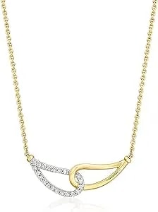 Ross-Simons 0.25 Ct. T.W. Diamond Interlocking Loop Necklace In 18kt Gold Over Sterling. 18 Inches