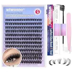 Diy Lash Extension Kit, 240pcs Lash Cluster Individual Eyelash Extension Kit Natural Volume Dd Curly Cluster Lashes With Lash Bond And Seal, Application At Home Diy Eyelash Extensions Kit(50p, 9-16mm)