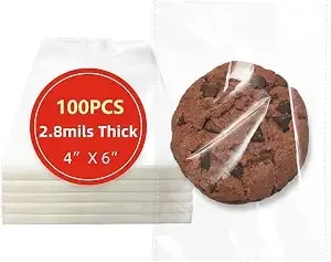 Dtmasao 4x6 Inches 100 Pcs Clear Self Sealing Cellophane Bags Cookie Bags Resealable Cellophane Bag For Packaging Cookies,Gifts,Favors, Products,Candy