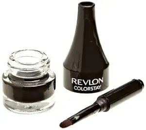 Revlon CrèMe Gel Eyeliner CrèMe, Colorstay Eye Makeup, Waterproof, Smudgeproof, Longwearing With Precision Brush Applicator, 001 Black, 0.08 Oz
