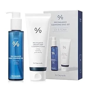 Dr.Ceuracle Pro Balance Double Cleansing Duo Set - Ph Balanced Gentle Face Wash Cleanser For All Skin Types, Korean Skincare Gift Set (Cleansing Oil & Cleansing Foam)