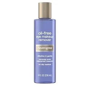 Neutrogena Gentle Oil-Free Eye Makeup Remover & Cleanser For Sensitive Eyes, Dissolves Waterproof Mascara, Non-Greasy Liquid Makeup Remover, Dermatologist & Ophthalmologist Tested, 8 Fl. Oz