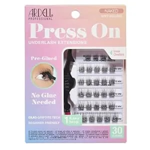 Ardell Naked Press On Lashes Pre-Glued Underlash Cluster Eyelash Extensions - Self Adhesive Eyelashes, Soft Volume, No Glue Needed Lash Clusters, Diy Lash Extension Kit