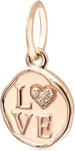 Pandora Sparkling Love Stamp Dangle Charm 752605c01, Silver