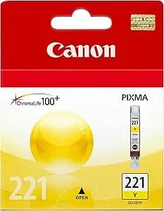 Canon Cli-221 Genuine Yellow Ink Tank, Compatible With mp980, mp560, mp620, mp640, mp990, mx860, mx870, ip4600, ip3600, And ip4700 Printers