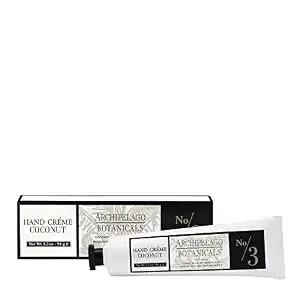 Archipelago Botanicals Coconut Hand CrèMe, 3.2 Oz - Rich And Lightly Scented Hand Lotion For Dry Skin, Cuticles And Rough Spots, Premium Plant Extracts