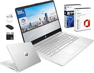 Hp 14" Laptop Computer For 2026 Student Business Productivity, Ms Office & Win 11 Pro, Copilot Ai, Intel 4-Core Cpu, 4gb ddr5 Ram, 628gb Storage (128gb Ufs+500gb Ext), Wi-Fi 6, Hubxceladdon, Silver