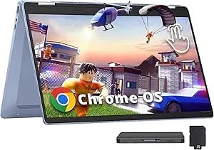 Hp Chromebook x360 14" Hd Touchscreen Laptop, Intel n200 Processor, 4gb Ram, 288gb Storage(128gb Ssd+160gb Docking Station Set), Webcam, Uhd Graphics, Bluetooth, Wi-Fi 6, Chrome Os, Blue