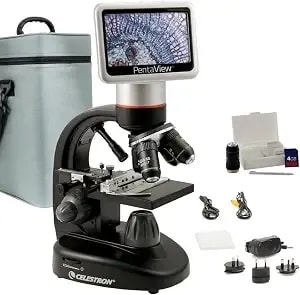Celestron Pentaview Lcd Touch Screen Digital Microscope With Stylus - High-Power Digital Microscope With Lcd Screen, Capture Photos & Video, Up To 2400x Magnification, Ideal For Biology & Slides