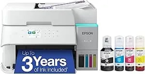 Epson Ecotank Et-3950 Wireless All-In-One Color Supertank Printer With Up To 3 Years Of Ink Refillable Tanks, Perfect For Home Office, 18 Ppm, 2.4" Colorful Touchscreen, Auto Document Feeder - White