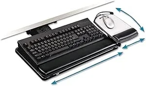 3m Knob Adjust Keyboard Tray With Highly Adjustable Platform, Black