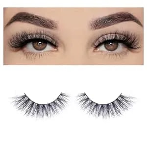 Miss Kiss Real 3d Mink Lashes Natural Look, Curly Fluffy False Eyelashes Strip, Soft Cat Fake Eye Lash Can Be Reused For Women 1 Pair 12mm Lenght Cross Style