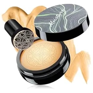 Mushroom Head Air Cushion Cc Cream - Oil Control & Moisturizing Concealer Makeup Base, Brighten Long - Lasting Even Color Correcting Concealer Full Coverage For All Skin Types (Buff Beige)