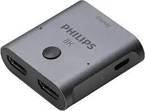 Philips 2 Device Hdmi 2.1 Switch Splitter [8k@60hz 4k@120hz] Dolby Atmos, Hd Dolby 7.1 Surround Sound, 48 Gbps Data Transfer, Switch Selector, Gaming, Smart Tv, Firestick, ps5, ps4, Xbox, swv9173gr/37