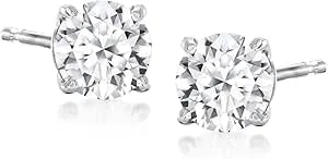 Ross-Simons 0.75 Ct. T.W. Lab-Grown Diamond Stud Earrings In Sterling Silver