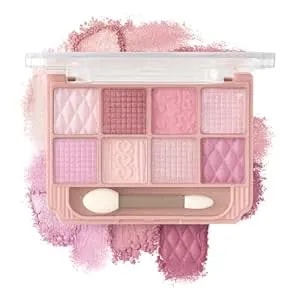 K'Apeine Light Pink Eyeshadow Palette, 8 Color All Shimmer Wafer Eye Shadow Glitter Blendable Makeup Palette Long-Lasting Eye Shades With 1 Dual Brush,Naturing-Looking,Waterproof Shades For Women-02