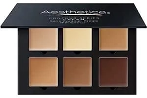 Aesthetica Cosmetics Cream Contour And Highlighting Makeup Kit - Contouring Foundation/Concealer Palette - Vegan & Cruelty Free - Step-By-Step Instructions Included