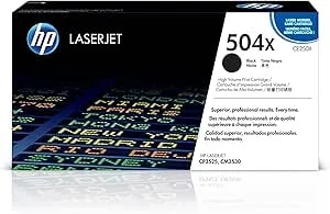 Hp Original 504x Black High-Yield Toner Cartridge - Works Color Laserjet cm3530, cp3525 Series - ce250x