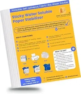 New Brothread 6pcs 8.5"x11" Sticky Water Soluble Embroidery Stabilizer - Printable Paper Stabilizer, Medium Weight, Allowed For Print Or Draw Patterns, Best For Hand & Machine Embroidery