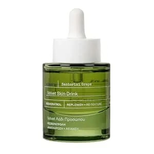 Korres Santorini Grape Velvet Skin Drink, Hydrating Serum With Resveratrol, Grape Extract And Grape Seed Oil For Skin Care, Antioxidant Rich Face Oil To Support Smooth And Replenished Skin, 1 Fl Oz