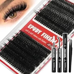 Fluffy Lash Clusters Kit 60d&80d - Mixed 10-18mm 240pcs Dd Curly Wispy Lash Cluster Extensions 3d Effect - Mega Lash Extensions With Lash Bond And Seal&Tweezers Diy Individual Lash Kit Epudy Fihsala