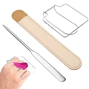 Beaupretty Makeup Mixing Tray Transparent Hand Tray With Spatula And Storage Pouch Set For Nail Art Makeup Cream Liquid Foundation