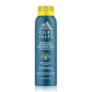 Oars + Alps Spf 30 Face & Body Broad Spectrum Sunscreen Spray - Fast-Absorbing, Lightweight, Non-Greasy, Hawaii Reef Act 104 Compliant, Water-Resistant, Octinoxate + Oxybenzone Free, 6 Oz, 1 Pack
