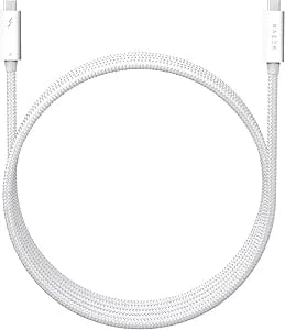 Razer Thunderbolt 4 Cable (0.8m / 2.5ft): Intel Certified - Up To 40 GBS Per Second - Up To 8K Resolutions - Up To 100W PD - Compatible With Windows PC/Mac / TB3/ USB 4/ USB C Devices - White
