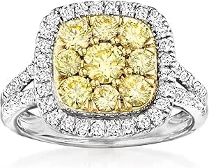 Ross-Simons 1.50 Ct. T.W. Yellow And White Diamond Ring In 14kt 2-Tone Gold