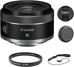 Canon Rf 16mm F/2.8 Stm Lens With Uv Filter & Lens Cap Keeper (3 Items)