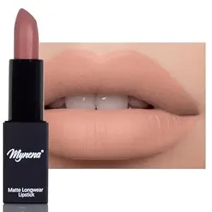 Mynena Soft Nude Matte Lipstick – Highly Pigmented Classic Lip Stick - Creamy Long-Lasting Soft Velvet Finish - Lightweight Comfortable Wear With Vitamin E – Charlotte