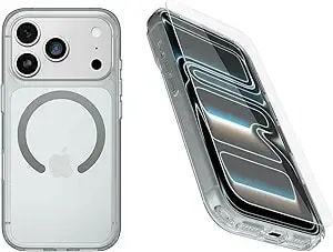 Otterbox Iphone 17 Pro (Only) Bundle: Symmetry Clear Series+ Case & Screen Protector - Clear - Snaps To Magsafe - Ultra-Sleek - Raised Edges Protect Camera & Screen - Non-Retail Packaging