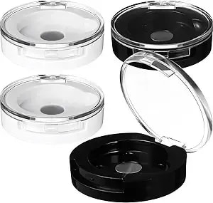 Frcolor 4pcs Empty Magnetic Eyeshadow Cases Small Round Single Color Makeup Palette Diy Refillable Eyeshadow Container Lipstick Pallet Pans For Lipstick Blush Powder Id 26mm(1.02") Od 40mm(1.57")