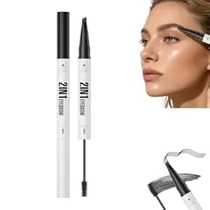 2-In-1 Eyebrow Pencil With Gel For Women, Microblading Eyebrow Pen With 4-Point Tip And Brow Tinted Gel, Waterproof Eye Pencils For Long-Lasting Makeup (#5)