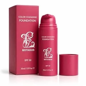 Korean Color Changing Foundation – Skin Tone Adapting Liquid Foundation For Ladies, Naturally Self-Toning Light Coverage, Conceals Blemishes And Fine Lines,Suitable For All Skin Types, 1.01 Fl Oz