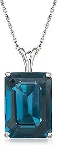Ross-Simons 14.00 Carat London Blue Topaz Pendant Necklace In Sterling Silver. 18 Inches