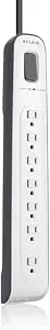 Belkin 7-Outlet AV Power Strip Surge Protector With 12-Foot Power Cord And Telephone Protection, 2000 Joules (BV107200-12),White