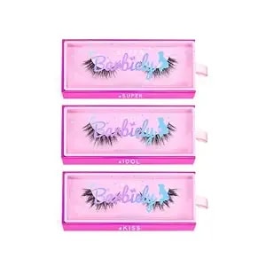 Barbiely 3 Pairs Mink Lashes, 14mm 100% Real Siberian Mink Fur Lashes, Natural Cat-Eyes Look, Totally Cruelty-Free, Reusable & Handmade, Non-Irritating Luxury Volume Strip Fake Eyelashes 14mm