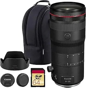 Canon Rf 24-105mm F/2.8 L Is Usm Z Lens – Fast All-In-One Zoom With Image Stabilization For Weddings, Video & Portrait Photography (6347c002) + 64gb Memory Card