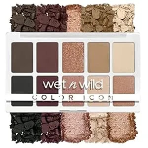 Wet N Wild Color Icon 10-Pan Eyeshadow Makeup Palette, Brown Nude Awakening, Long Lasting, Shimmer, Metallic, Glittery, Matte, Rich Smooth Pigment, Cruelty Free