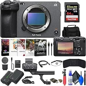 Sony fx3 Full-Frame Cinema Camera (Ilme-fx3) + 64gb Memory Card + Bag + Np-fz100 Compatible Battery + Card Reader + Photo Software + Flex Tripod + Hand Strap + Memory Wallet + More (Renewed)
